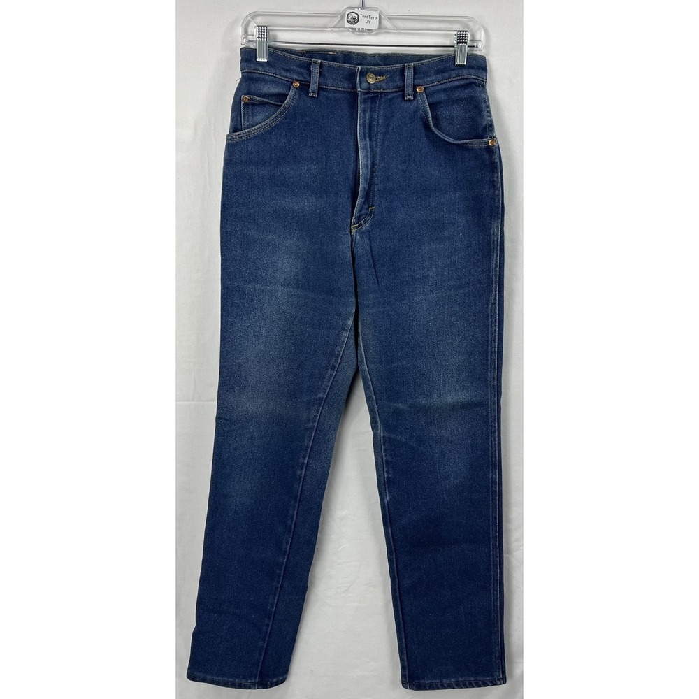 Vintage Lee Riders Womens Made in USA Mom Jeans High Rise Straight Leg Blue 14